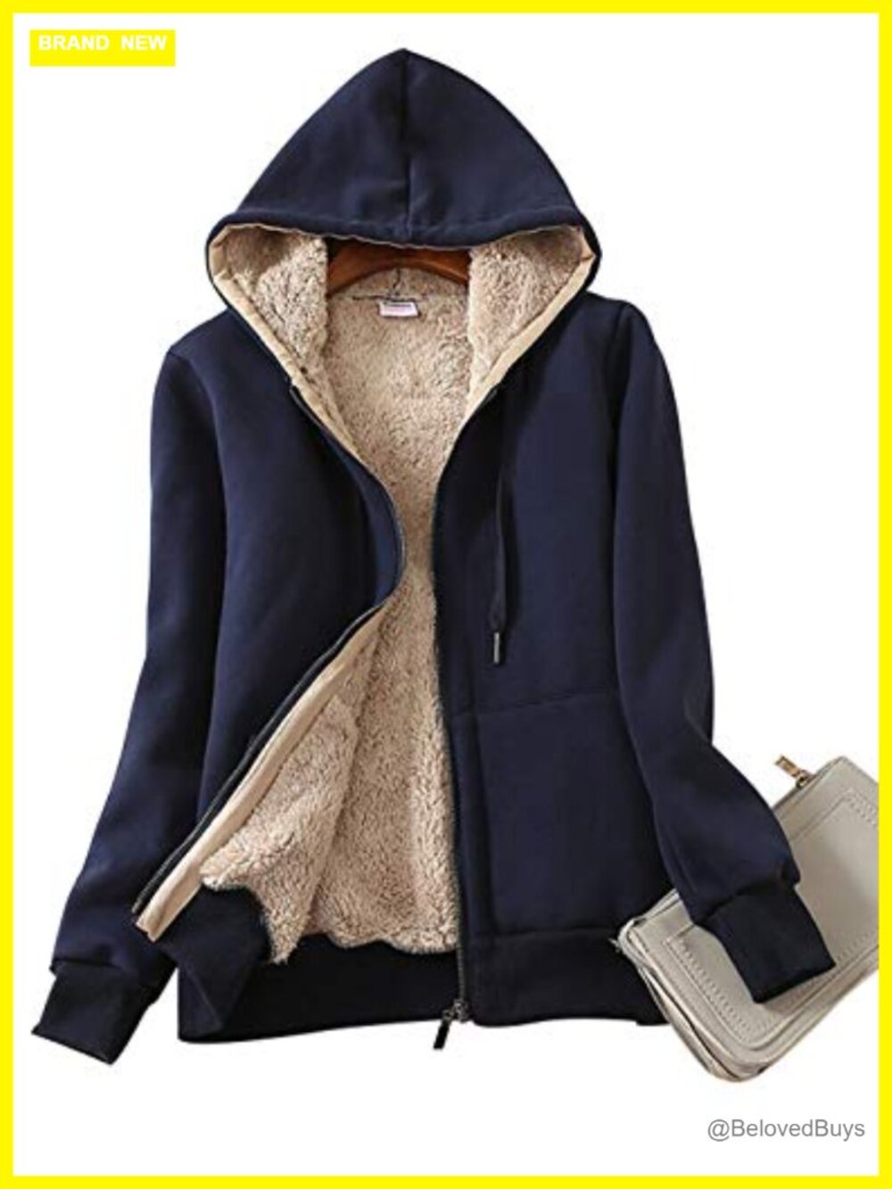 Women's Sherpa Lined Full Zip Hoodie Sweatshirt Jacket Coat